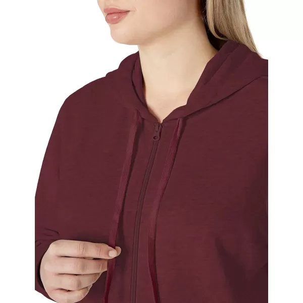 Amazon Essentials Womens French Terry Fleece FullZip Hoodie Available in Plus SizeBurgundy