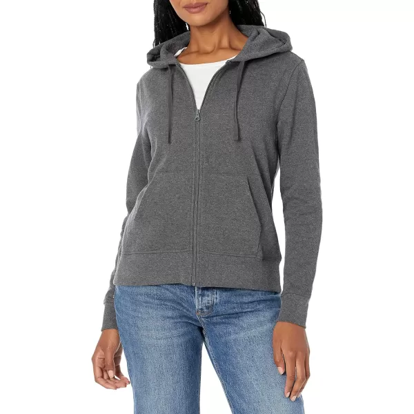 Amazon Essentials Womens French Terry Fleece FullZip Hoodie Available in Plus SizeCharcoal Heather