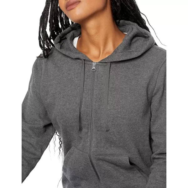 Amazon Essentials Womens French Terry Fleece FullZip Hoodie Available in Plus SizeCharcoal Heather