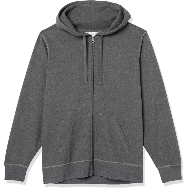 Amazon Essentials Womens French Terry Fleece FullZip Hoodie Available in Plus SizeCharcoal Heather