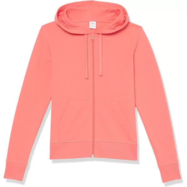 Amazon Essentials Womens French Terry Fleece FullZip Hoodie Available in Plus SizeCoral Pink