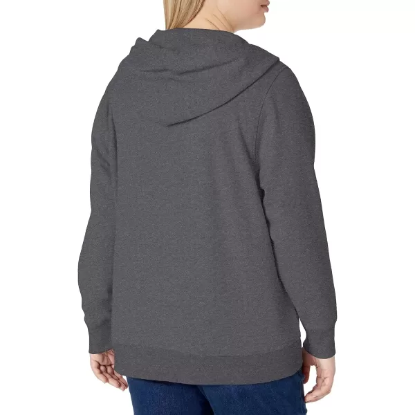 Amazon Essentials Womens French Terry Fleece FullZip Hoodie Available in Plus SizeDark Grey Heather