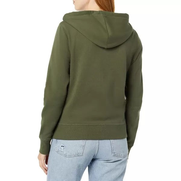 Amazon Essentials Womens French Terry Fleece FullZip Hoodie Available in Plus SizeDark Olive