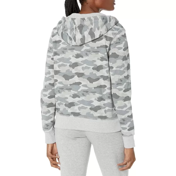 Amazon Essentials Womens French Terry Fleece FullZip Hoodie Available in Plus SizeGrey Camo