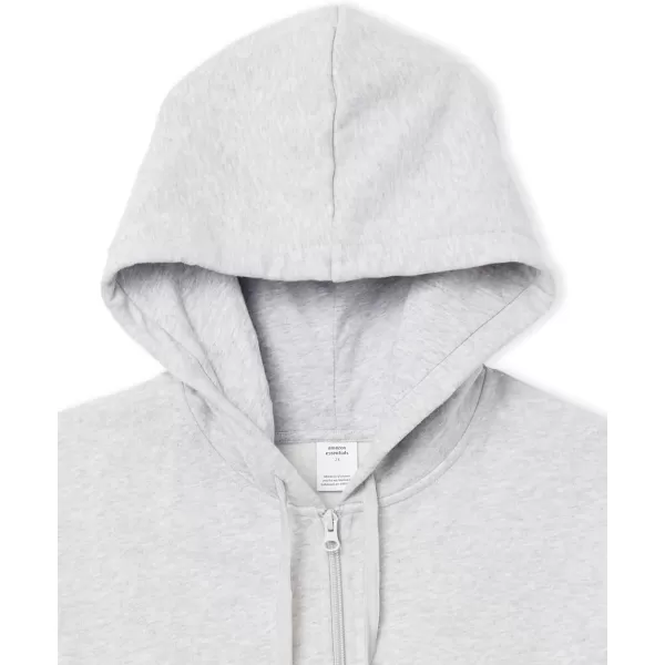 Amazon Essentials Womens French Terry Fleece FullZip Hoodie Available in Plus SizeLight Grey Heather