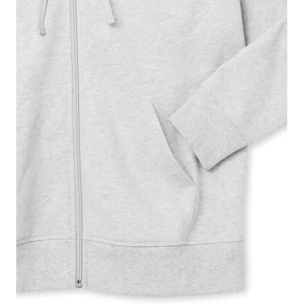 Amazon Essentials Womens French Terry Fleece FullZip Hoodie Available in Plus SizeLight Grey Heather