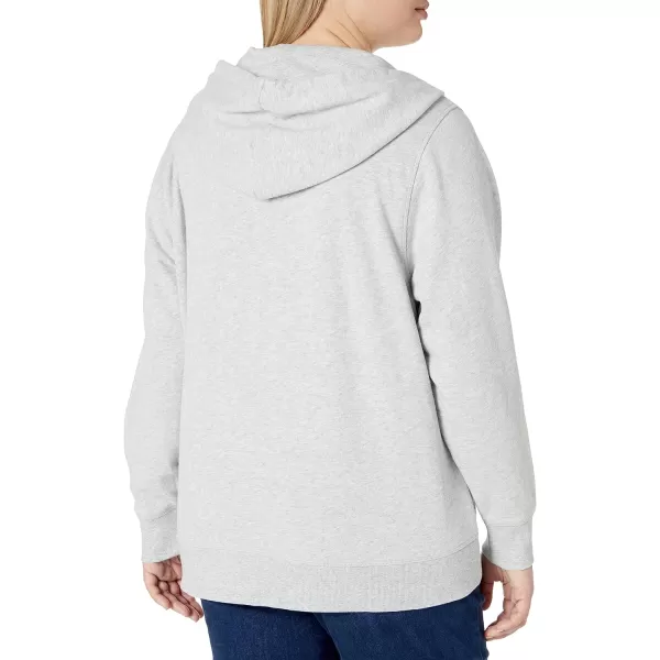 Amazon Essentials Womens French Terry Fleece FullZip Hoodie Available in Plus SizeLight Grey Heather