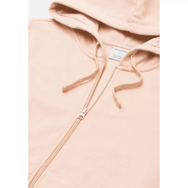 Amazon Essentials Womens French Terry Fleece FullZip Hoodie Available in Plus SizeLight Pink