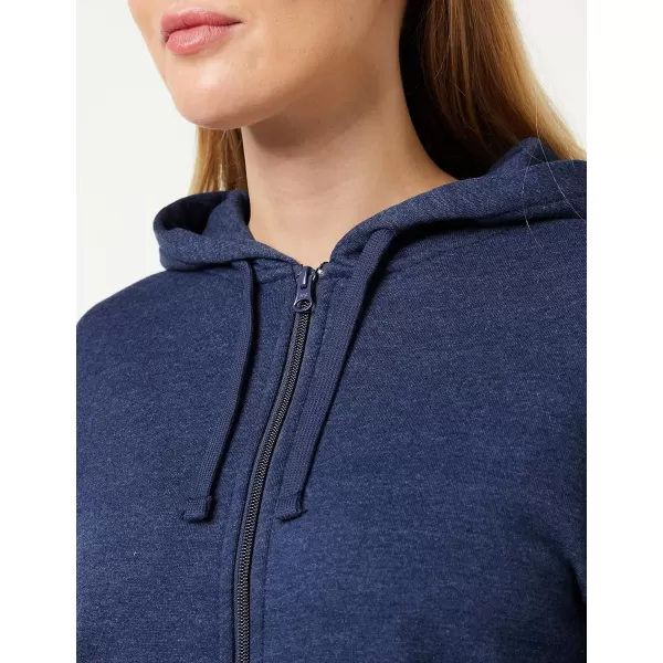 Amazon Essentials Womens French Terry Fleece FullZip Hoodie Available in Plus SizeNavy Heather