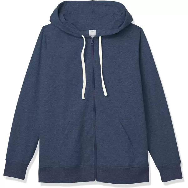 Amazon Essentials Womens French Terry Fleece FullZip Hoodie Available in Plus SizeNavy Heather