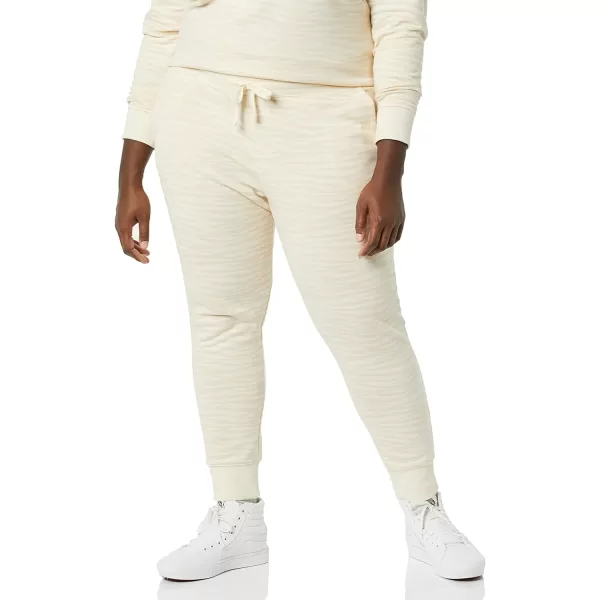 Amazon Essentials Womens French Terry Fleece Jogger Sweatpant Available in Plus SizeEcru Zebra Stripe