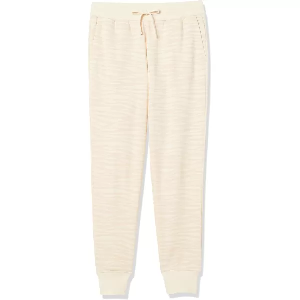 Amazon Essentials Womens French Terry Fleece Jogger Sweatpant Available in Plus SizeEcru Zebra Stripe