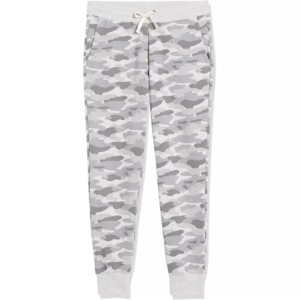 Amazon Essentials Womens French Terry Fleece Jogger Sweatpant Available in Plus SizeLight Grey Camo