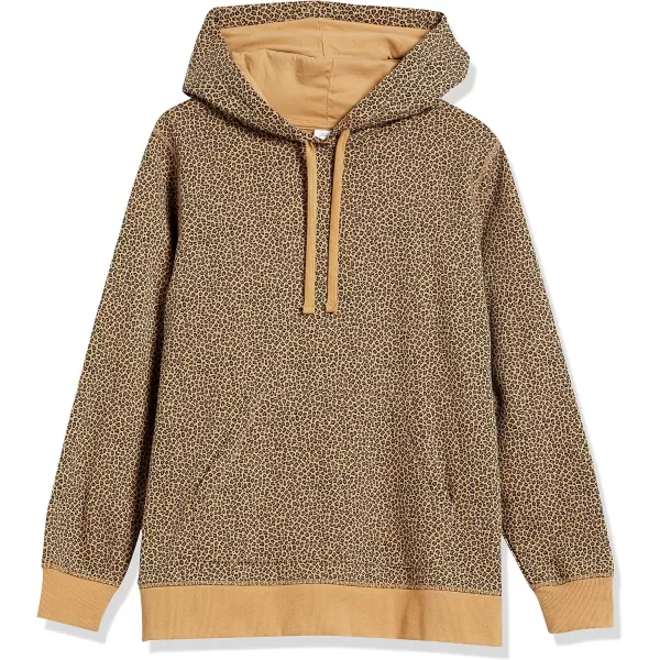 Amazon Essentials Womens French Terry Fleece Pullover Hoodie Available in Plus SizeCamel Cheetah