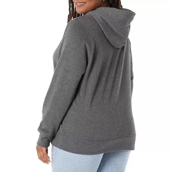 Amazon Essentials Womens French Terry Fleece Pullover Hoodie Available in Plus SizeCharcoal Heather