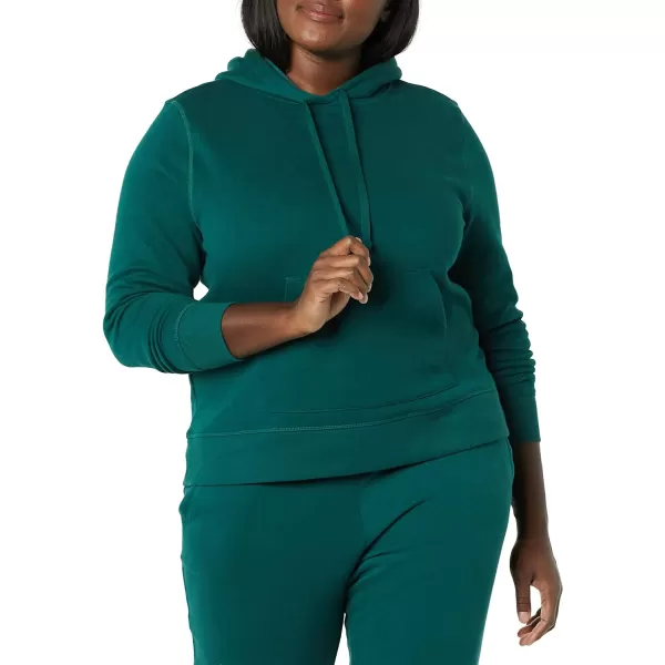 Amazon Essentials Womens French Terry Fleece Pullover Hoodie Available in Plus SizeDark Green