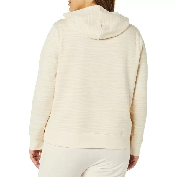 Amazon Essentials Womens French Terry Fleece Pullover Hoodie Available in Plus SizeEcru Zebra Stripe Print