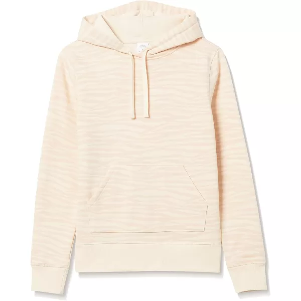 Amazon Essentials Womens French Terry Fleece Pullover Hoodie Available in Plus SizeEcru Zebra Stripe Print