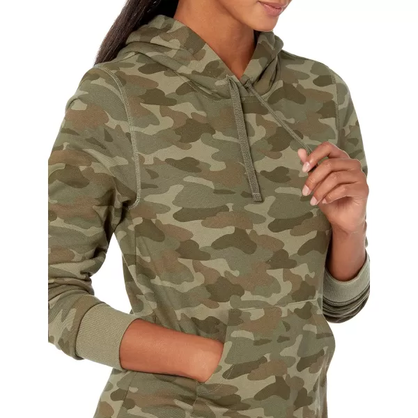 Amazon Essentials Womens French Terry Fleece Pullover Hoodie Available in Plus SizeGreen Camo