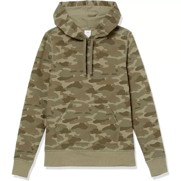 Amazon Essentials Womens French Terry Fleece Pullover Hoodie Available in Plus SizeGreen Camo