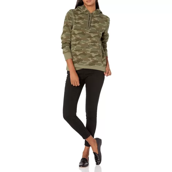 Amazon Essentials Womens French Terry Fleece Pullover Hoodie Available in Plus SizeGreen Camo