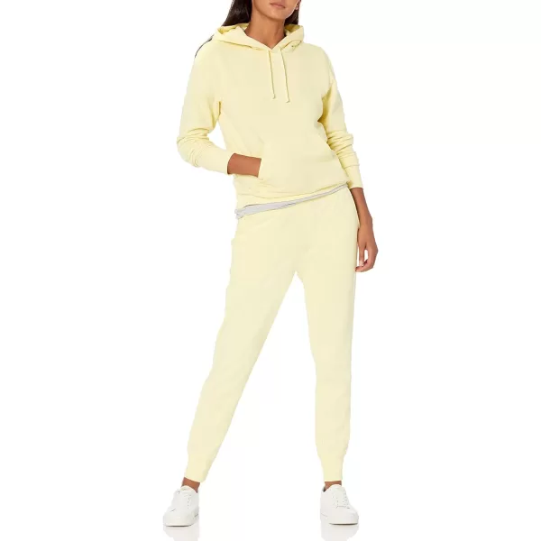 Amazon Essentials Womens French Terry Fleece Pullover Hoodie Available in Plus SizeLight Yellow