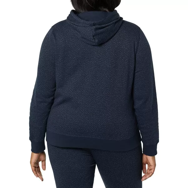 Amazon Essentials Womens French Terry Fleece Pullover Hoodie Available in Plus SizeNavy Cheetah