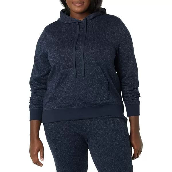 Amazon Essentials Womens French Terry Fleece Pullover Hoodie Available in Plus SizeNavy Cheetah