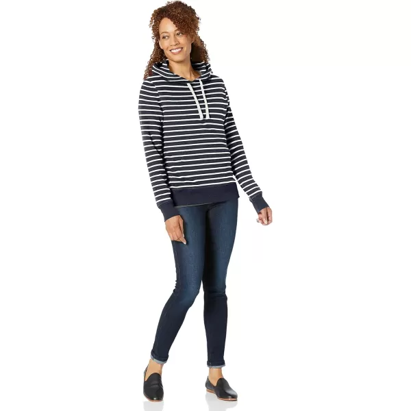 Amazon Essentials Womens French Terry Fleece Pullover Hoodie Available in Plus SizeNavy Stripe