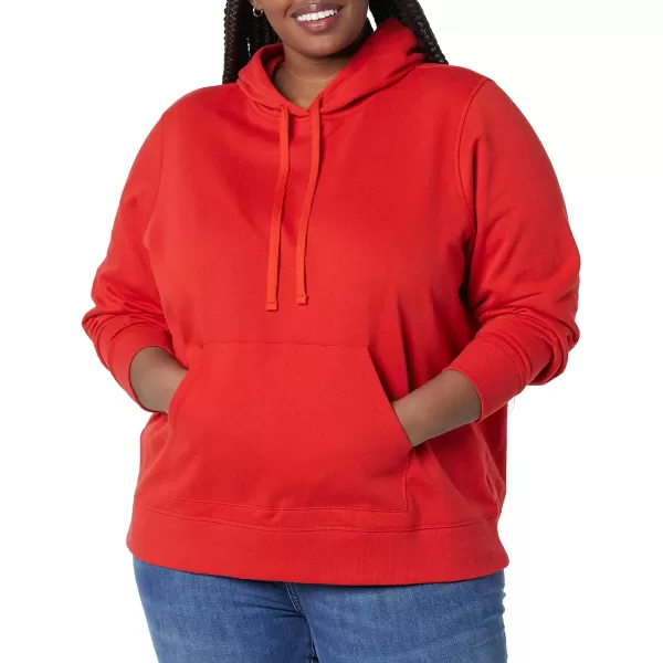 Amazon Essentials Womens French Terry Fleece Pullover Hoodie Available in Plus SizeRed