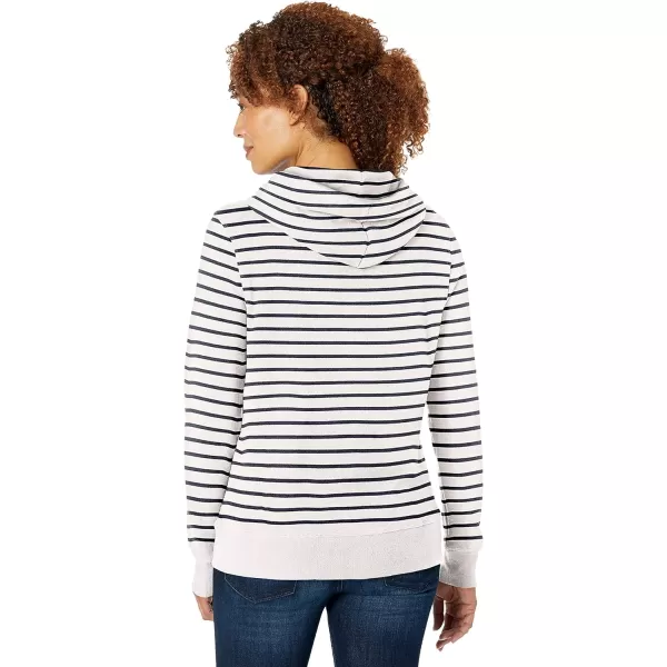 Amazon Essentials Womens French Terry Fleece Pullover Hoodie Available in Plus SizeWhite Stripe