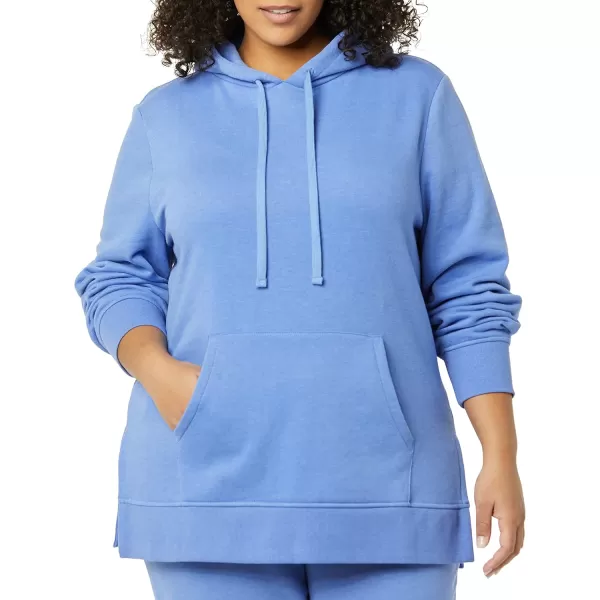 Amazon Essentials Womens French Terry Hooded Tunic SweatshirtBlue