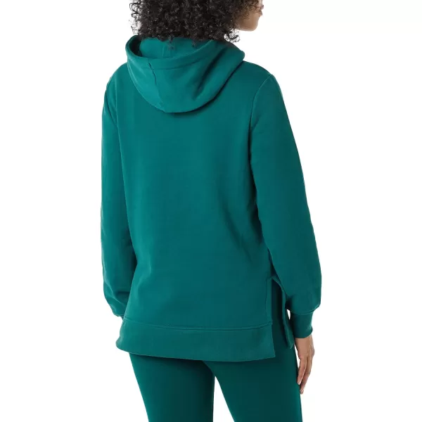 Amazon Essentials Womens French Terry Hooded Tunic SweatshirtDark Green