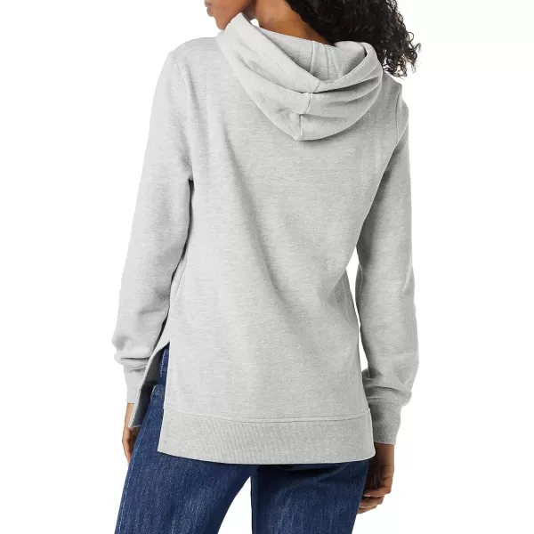 Amazon Essentials Womens French Terry Hooded Tunic SweatshirtGrey Heather