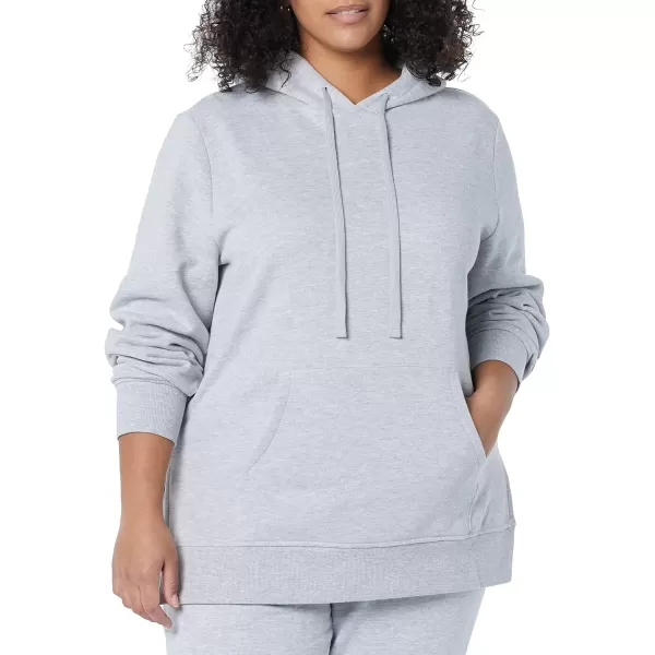 Amazon Essentials Womens French Terry Hooded Tunic SweatshirtGrey Heather