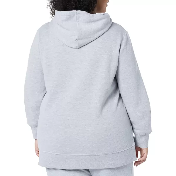 Amazon Essentials Womens French Terry Hooded Tunic SweatshirtGrey Heather