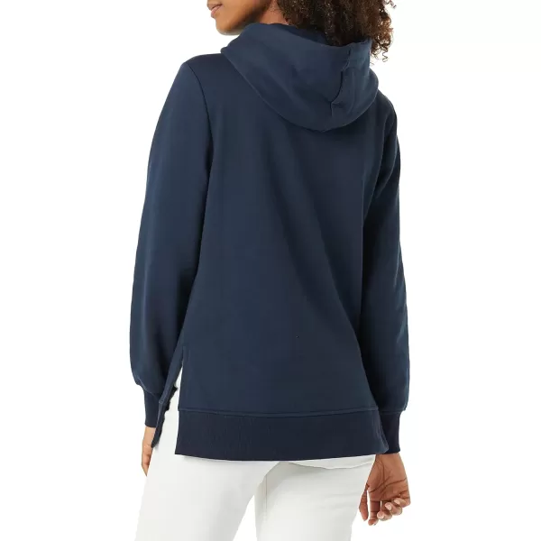 Amazon Essentials Womens French Terry Hooded Tunic SweatshirtNavy