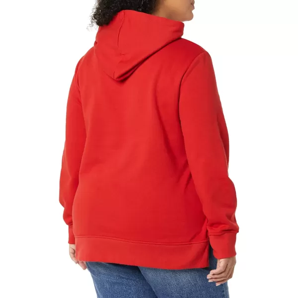 Amazon Essentials Womens French Terry Hooded Tunic SweatshirtRed