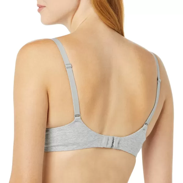 Amazon Essentials Womens Full Cover Cotton Bra Pack of 2Grey HeatherPearl