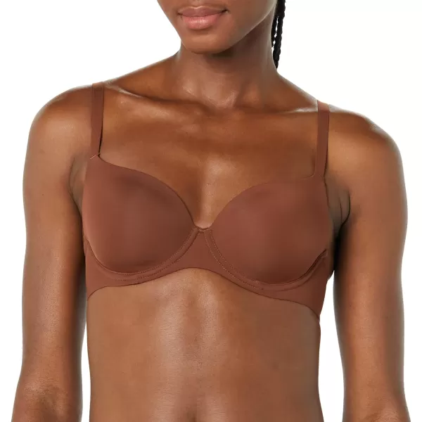 Amazon Essentials Womens Full Cover Microfiber Bra Pack of 2ChocolateRed