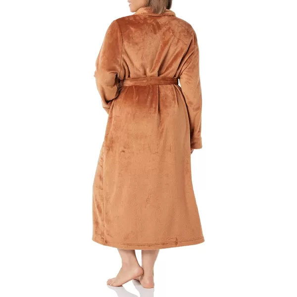 Amazon Essentials Womens FullLength Plush Robe Available in Plus SizeBrown