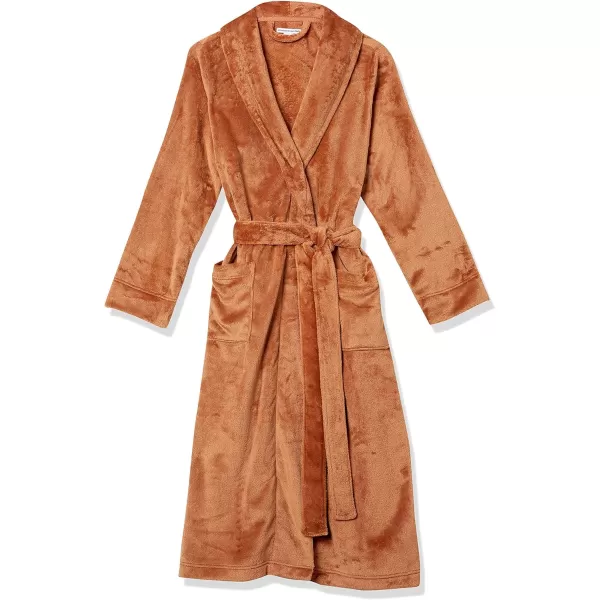 Amazon Essentials Womens FullLength Plush Robe Available in Plus SizeBrown