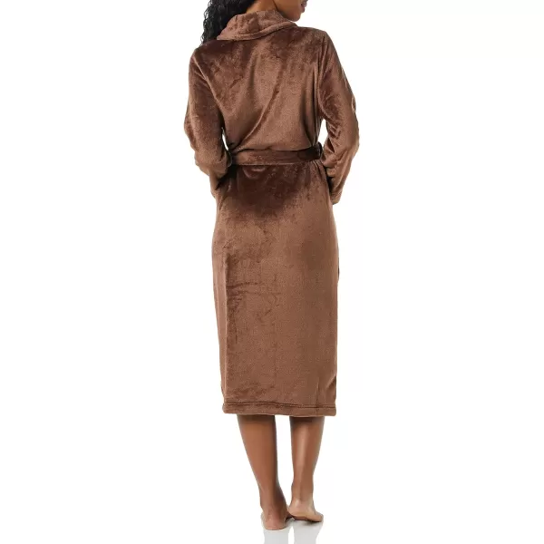 Amazon Essentials Womens FullLength Plush Robe Available in Plus SizeDark Brown