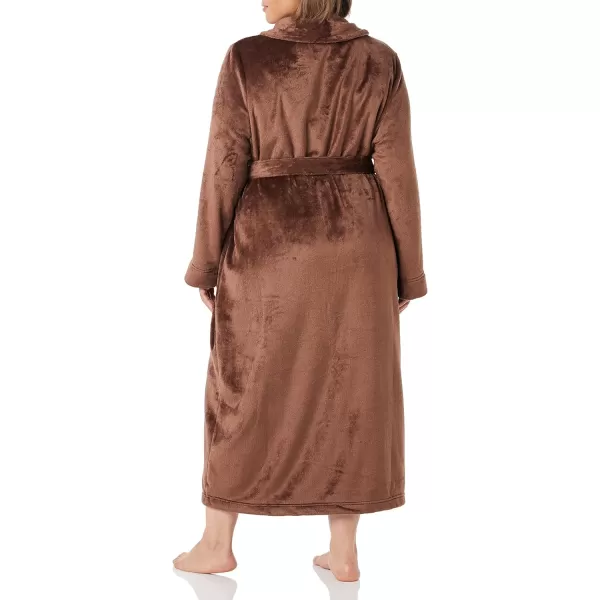 Amazon Essentials Womens FullLength Plush Robe Available in Plus SizeDark Brown