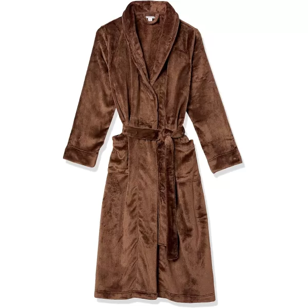 Amazon Essentials Womens FullLength Plush Robe Available in Plus SizeDark Brown