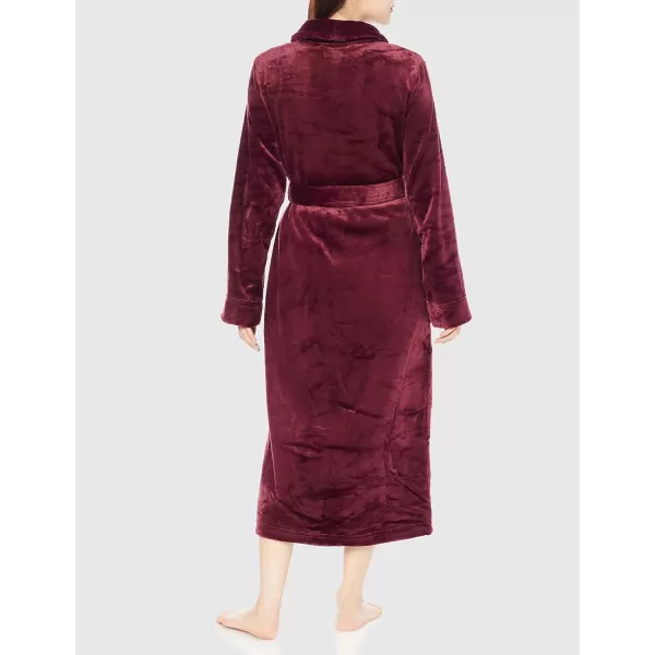 Amazon Essentials Womens FullLength Plush Robe Available in Plus SizeDark Burgundy