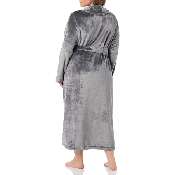 Amazon Essentials Womens FullLength Plush Robe Available in Plus SizeDark Grey