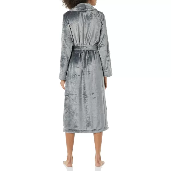 Amazon Essentials Womens FullLength Plush Robe Available in Plus SizeDark Grey