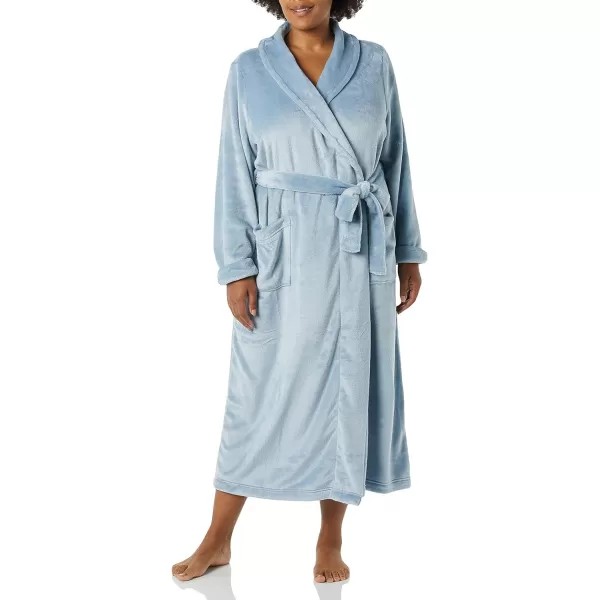 Amazon Essentials Womens FullLength Plush Robe Available in Plus SizeDusty Blue