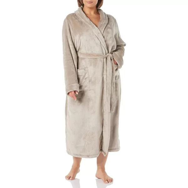 Amazon Essentials Womens FullLength Plush Robe Available in Plus SizeGrey